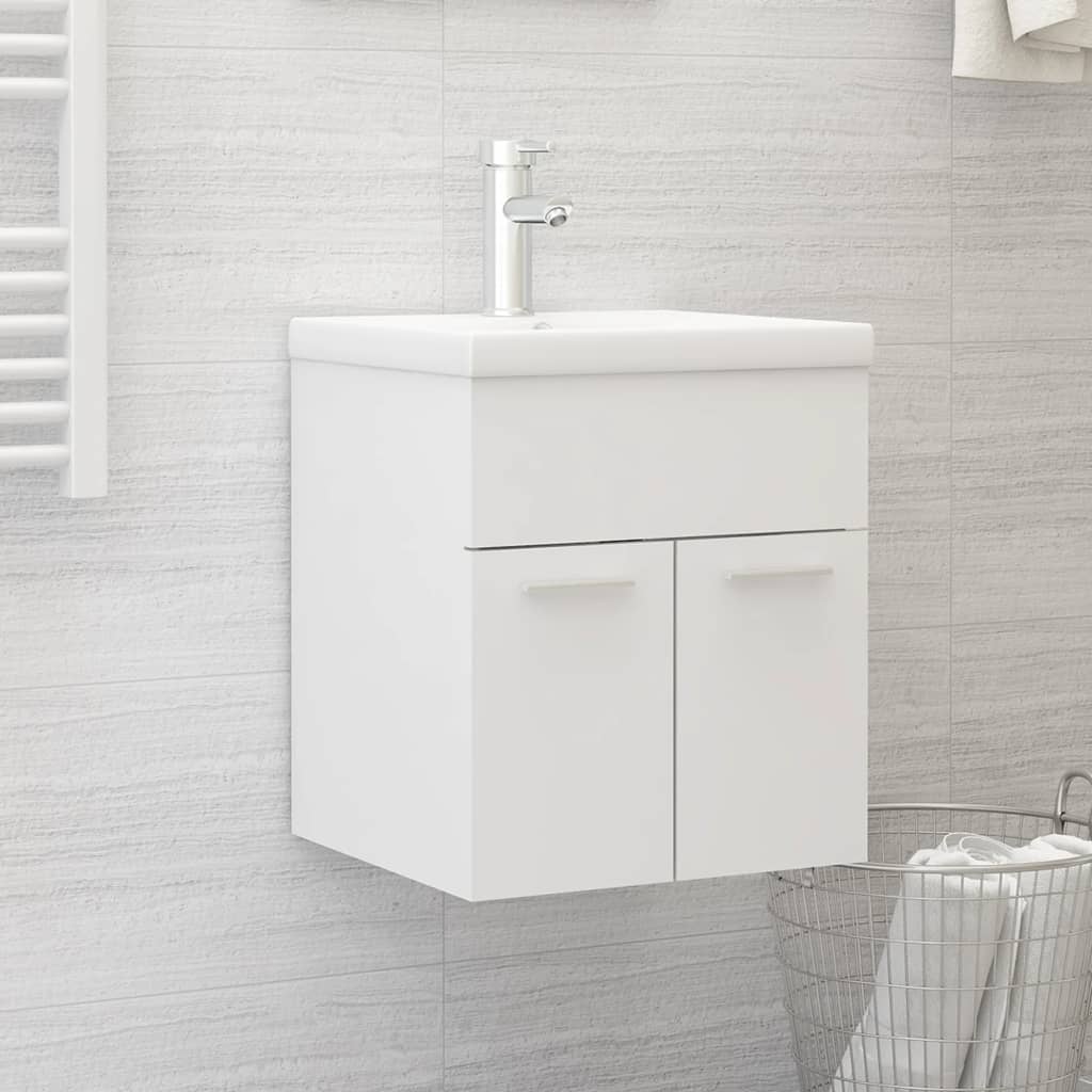 Sink Cabinet White 41x38.5x46 cm Engineered Wood - Design Hut