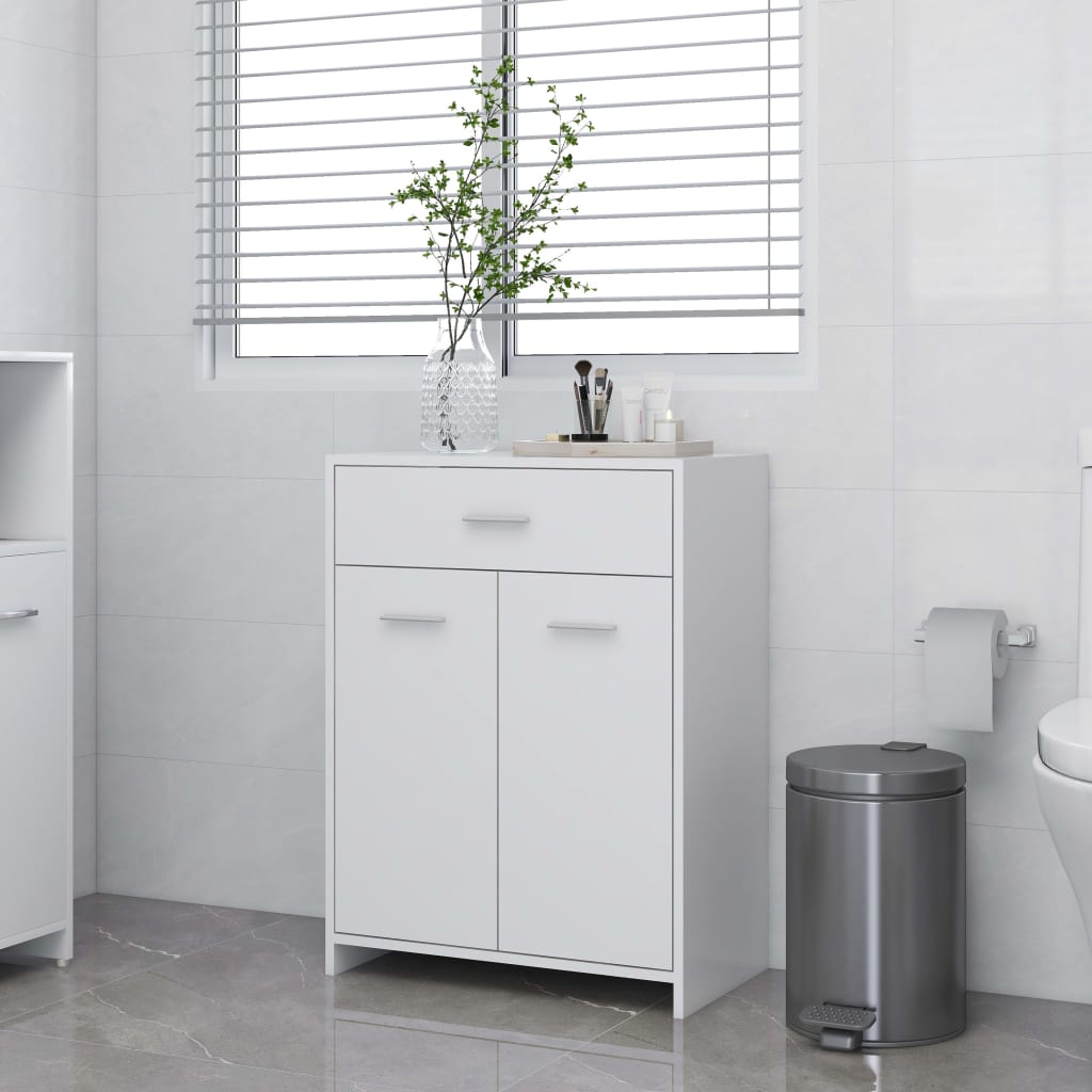 Bathroom Cabinet White 60x33x80 cm Engineered Wood - Merkel Designers