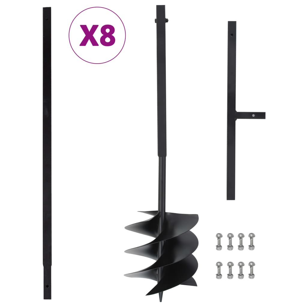 Ground Drill with Handle 250 mm with Extension Tube 8 m Steel - All Things Good
