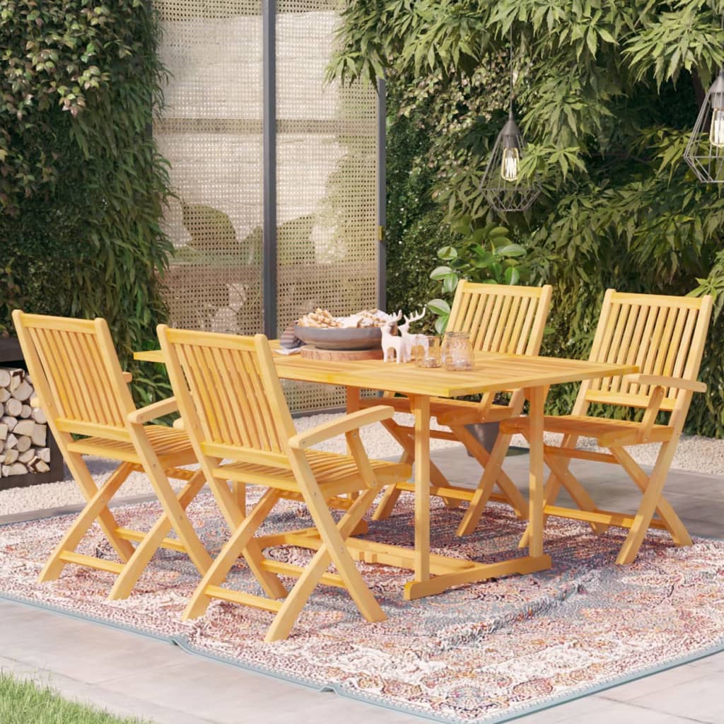 5 Piece Garden Dining Set Solid Teak Wood - Direct Imports