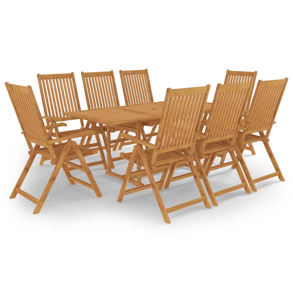 9 Piece Garden Dining Set Solid Teak Wood - Merlin Deals