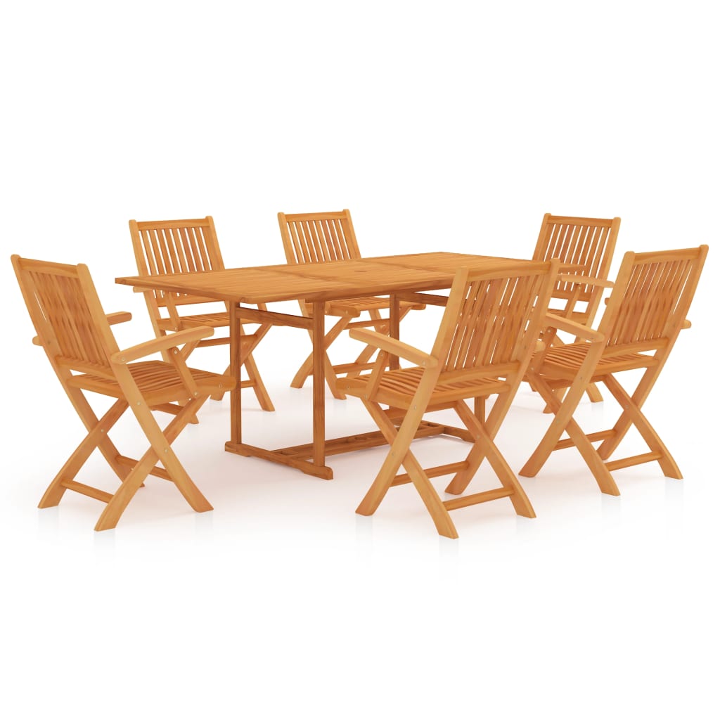 7 Piece Garden Dining Set Solid Teak Wood - Direct Imports