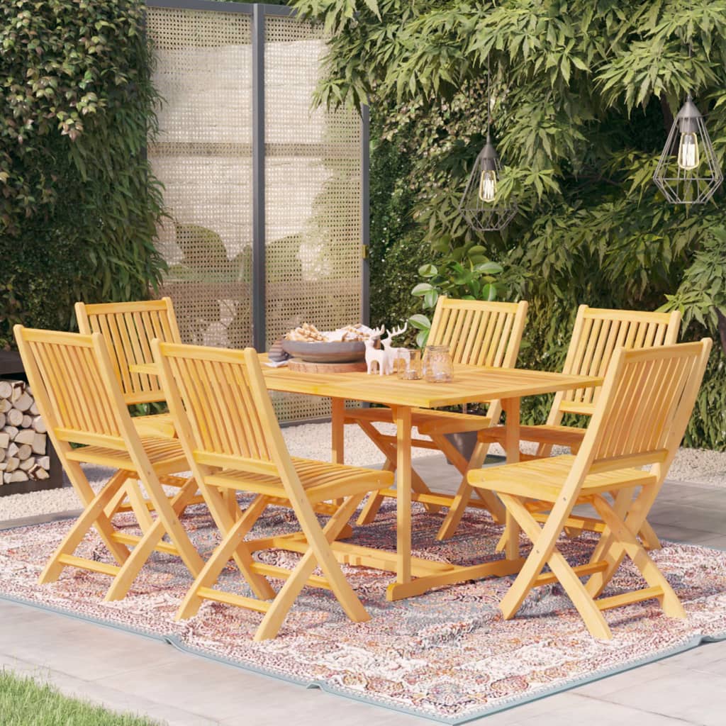 7 Piece Garden Dining Set Solid Teak Wood - Direct Imports