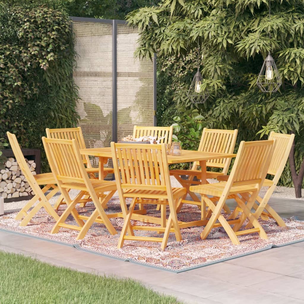 9 Piece Garden Dining Set Solid Teak Wood - Tyrell & Tyrell