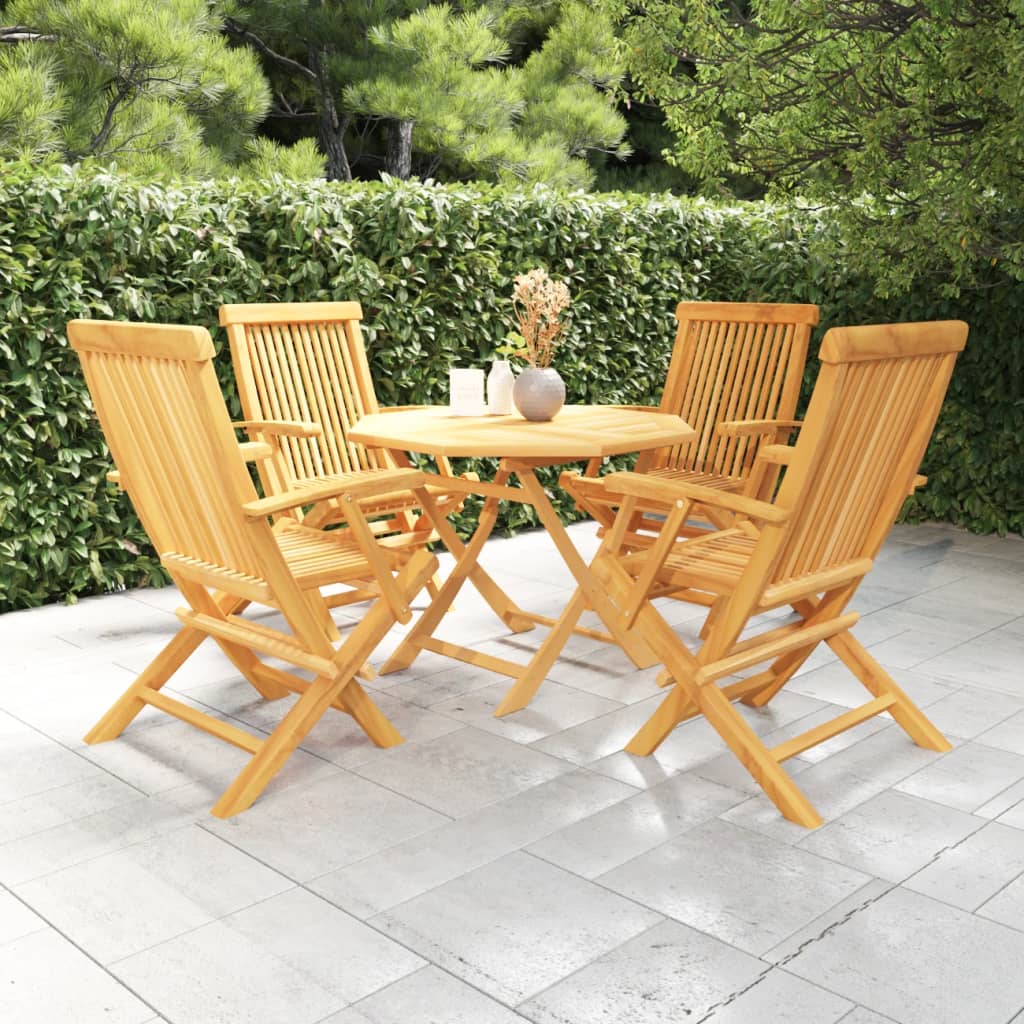 5 Piece Garden Dining Set Solid Teak Wood - Direct Imports