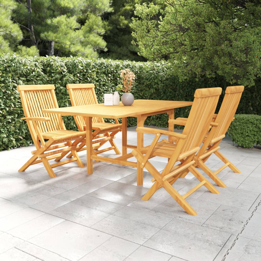 5 Piece Garden Dining Set Solid Teak Wood - Casper Homes
