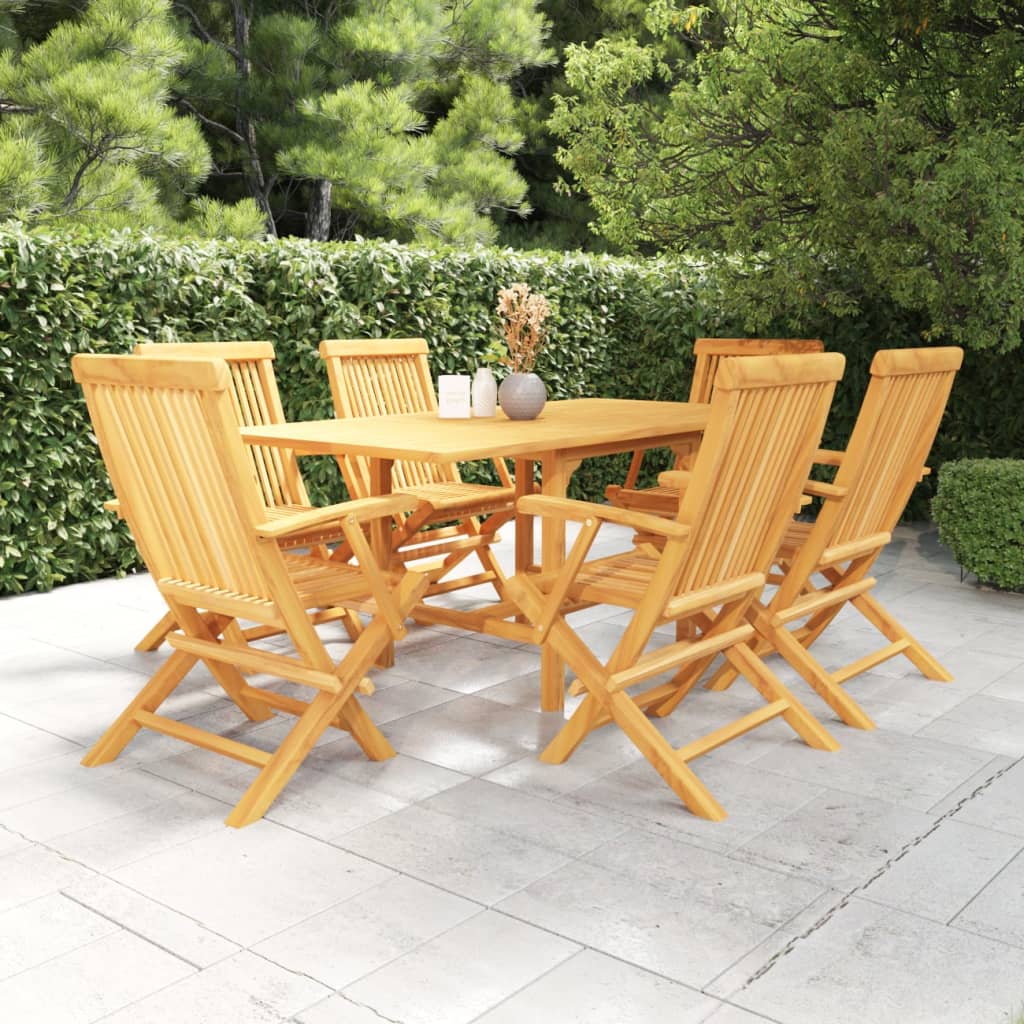 7 Piece Garden Dining Set Solid Teak Wood - Discount Dealers