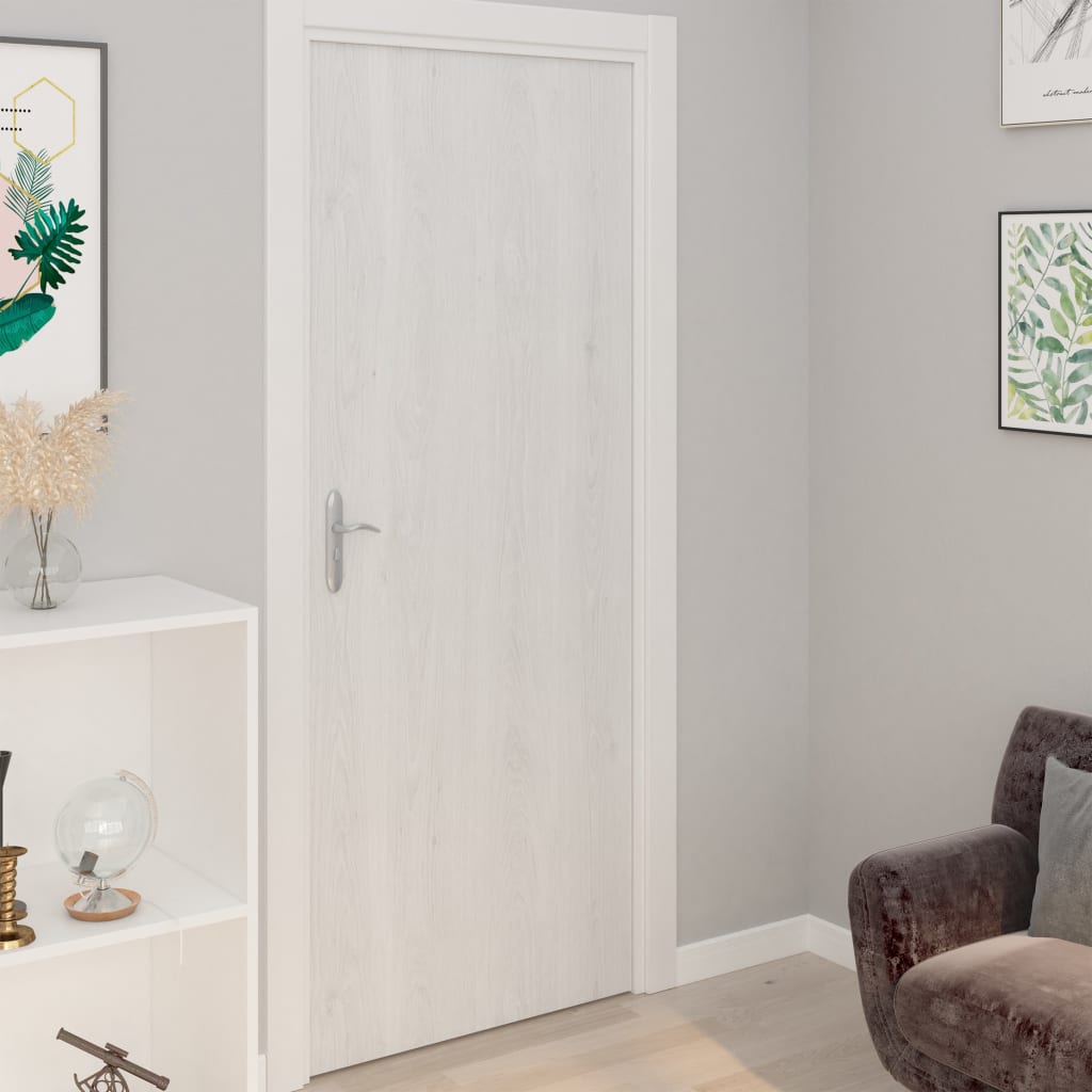 Self-adhesive Door Films 4 pcs White Wood 210x90 cm PVC - Tyrell & Tyrell