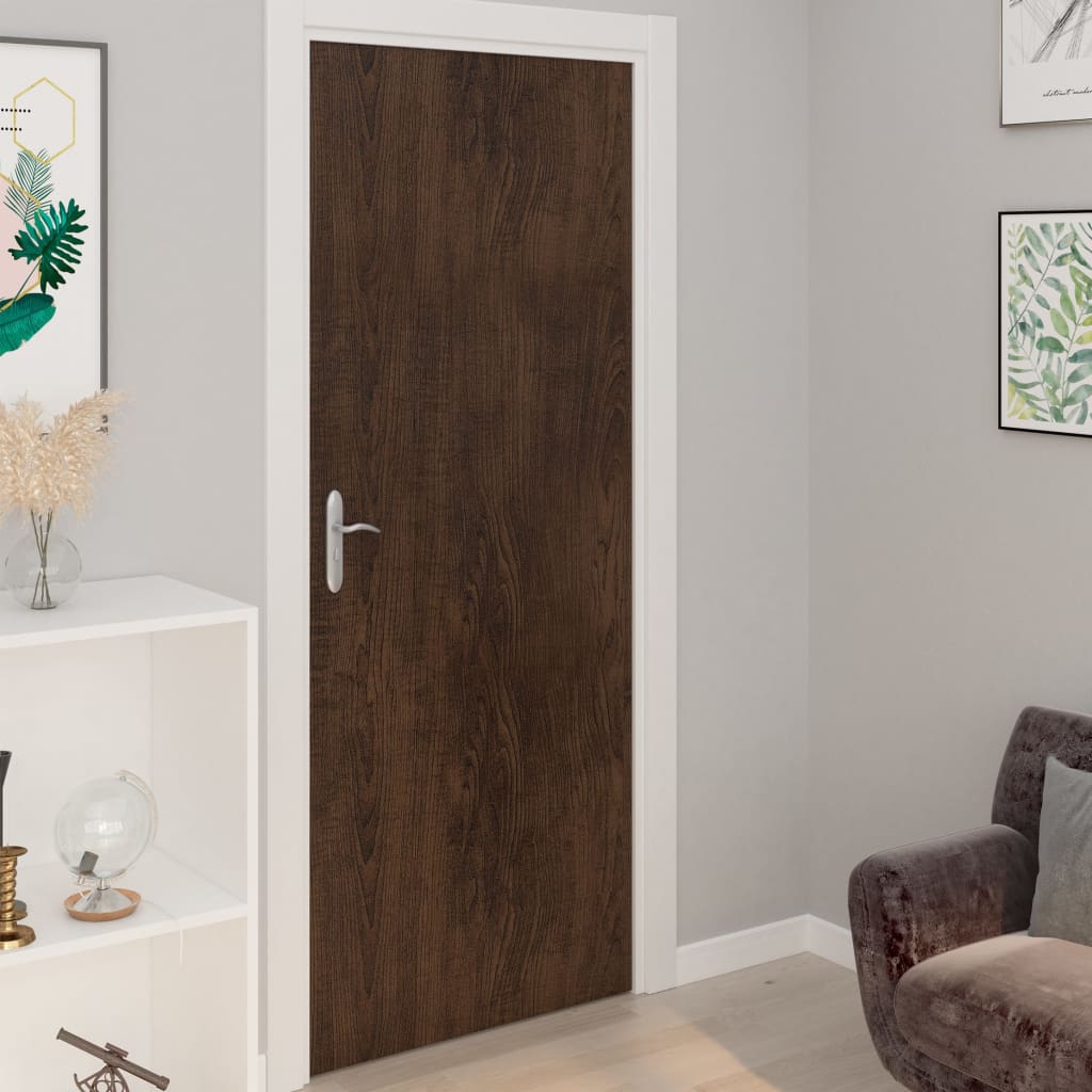 Self-adhesive Door Films 4 pcs Dark Oak 210x90 cm PVC - Merlin Deals