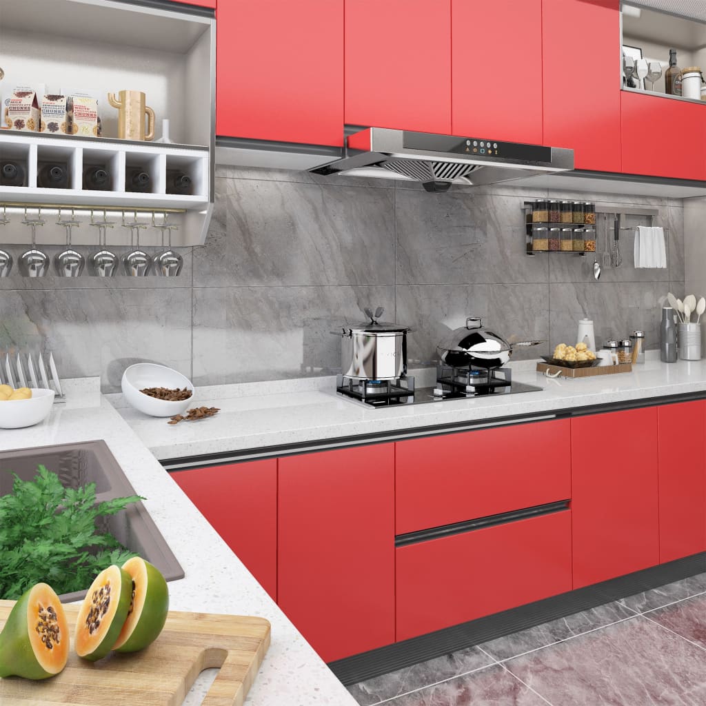 Self-adhesive Furniture Films 2 pcs Red 500x90 cm PVC - Style and Chic