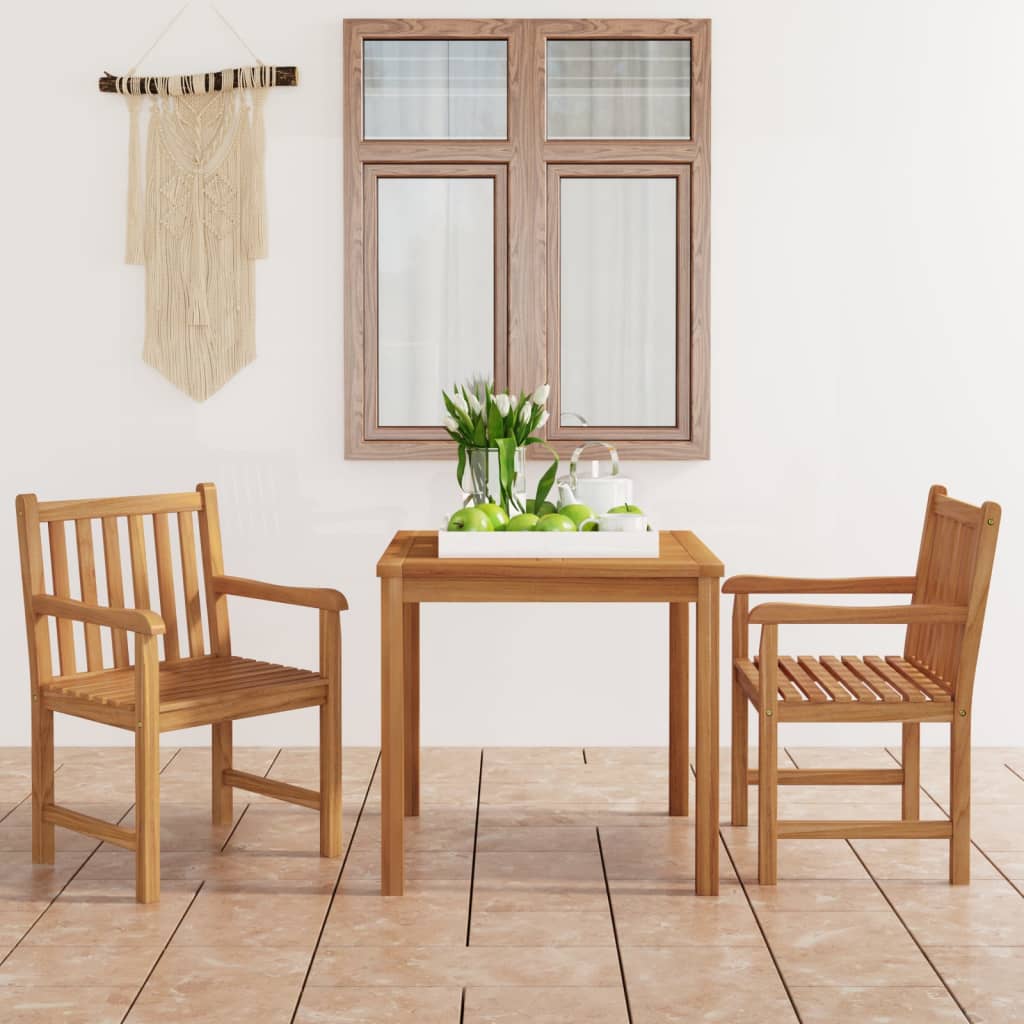 3 Piece Garden Dining Set Solid Teak Wood - Millennium Furniture