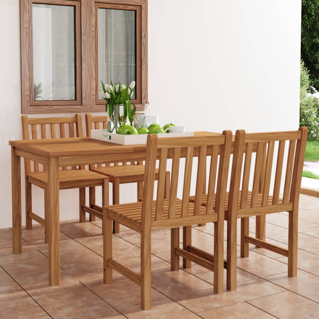 5 Piece Garden Dining Set Solid Teak Wood - Millennium Furniture