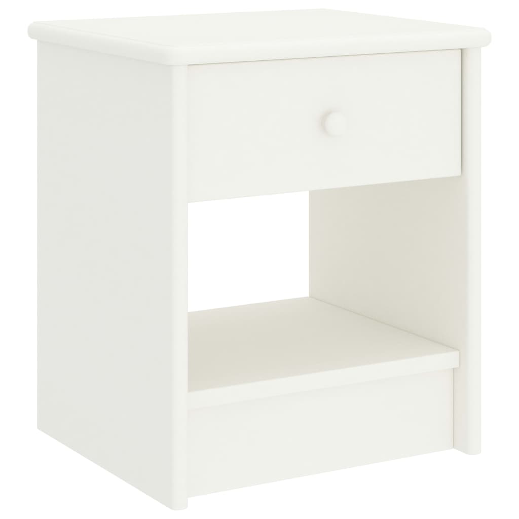 Bedside Table - NORRIS Rio Nightstand White 35cm - Design Hut