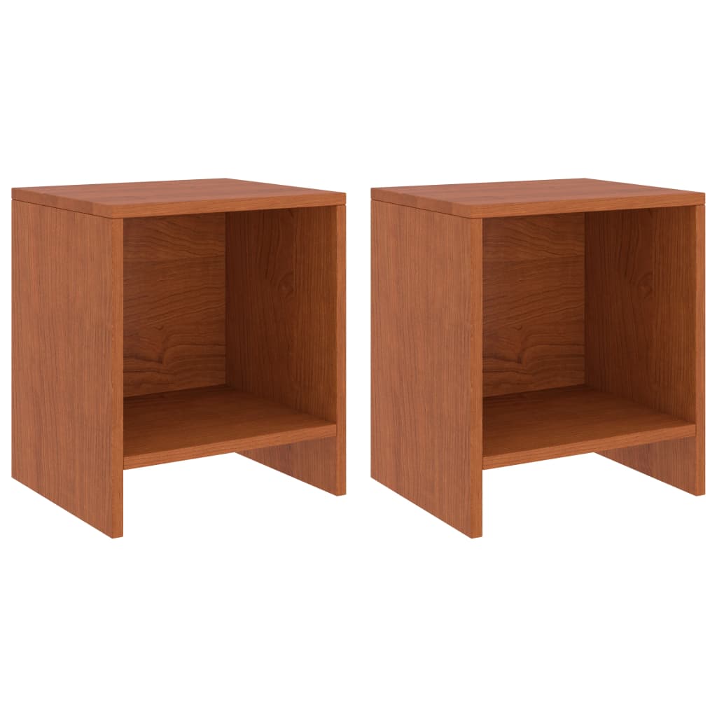 Bedside Table - NORRIS Ben 2 Piece Nightstand Honey Brown 35cm - Discount Dealers