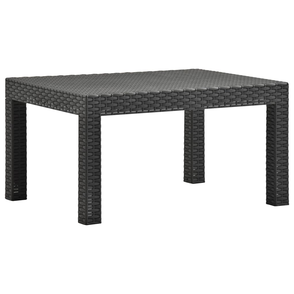Garden Table Anthracite 58x58x41 cm PP Rattan - Decor Base