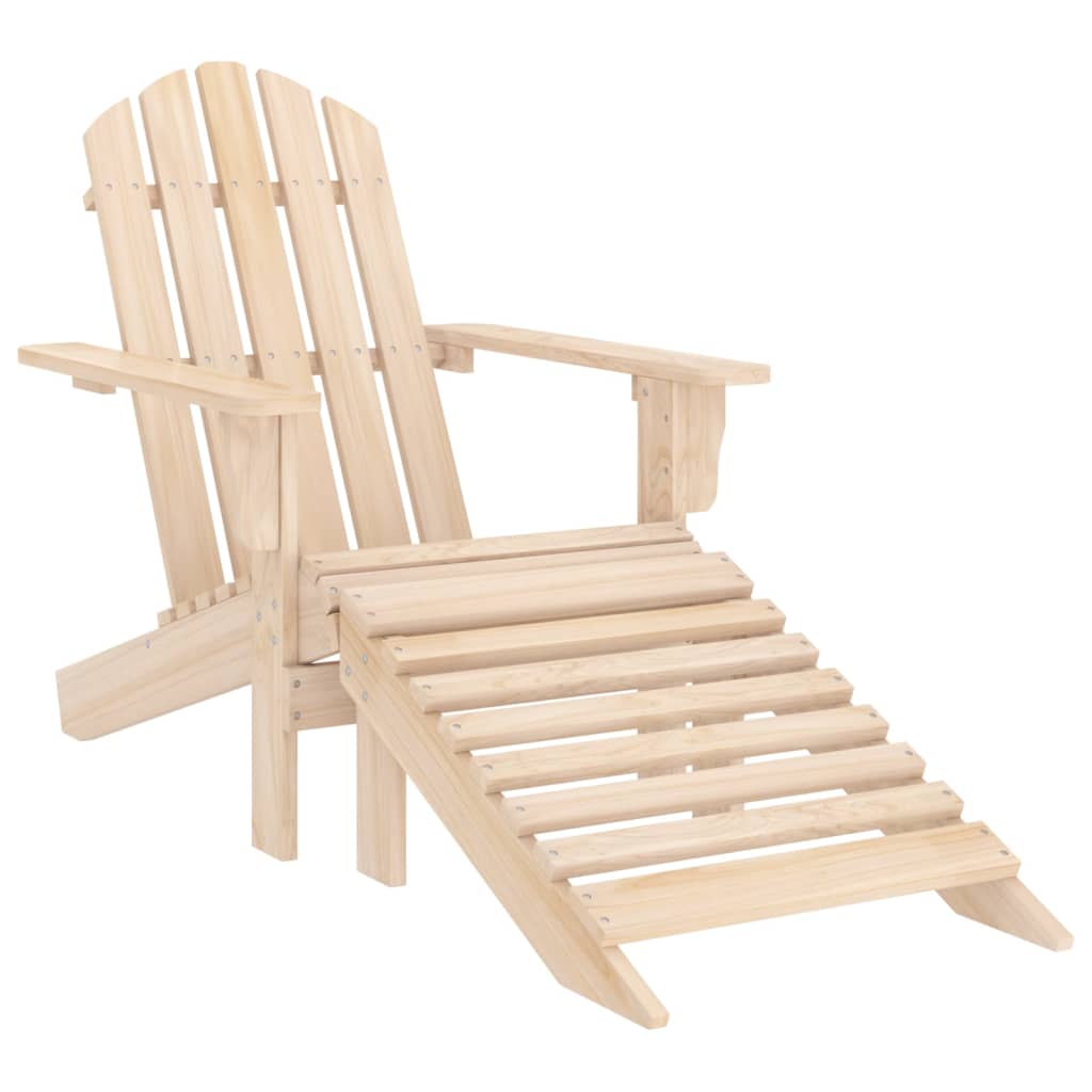 Garden Adirondack Chair with Ottoman Solid Fir Wood - Decor Base