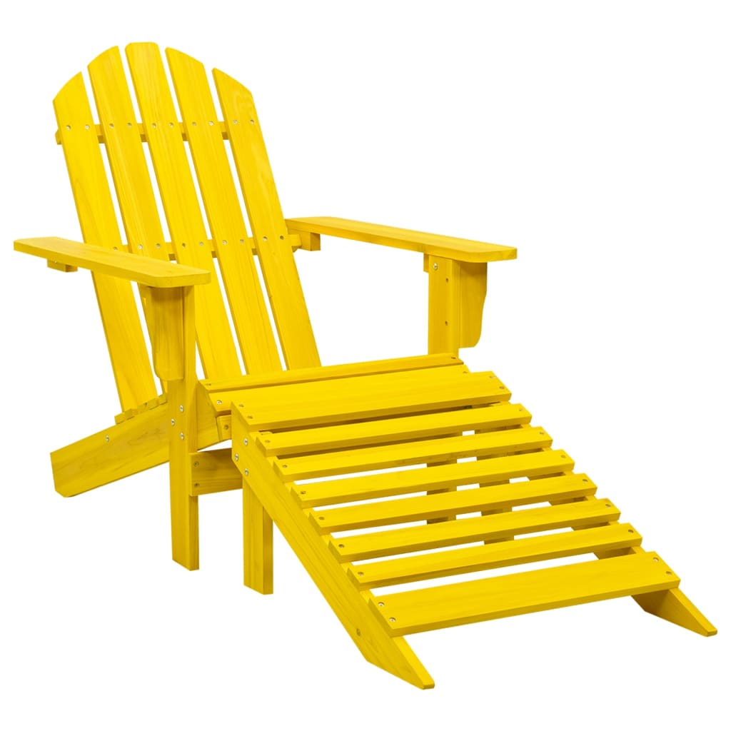 Garden Adirondack Chair with Ottoman Solid Fir Wood Yellow - Millennium Furniture