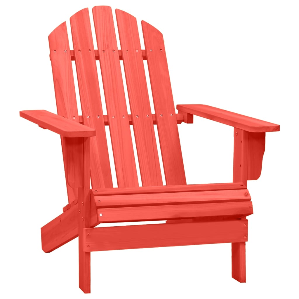Garden Adirondack Chair Solid Fir Wood Red - Discount Dealers