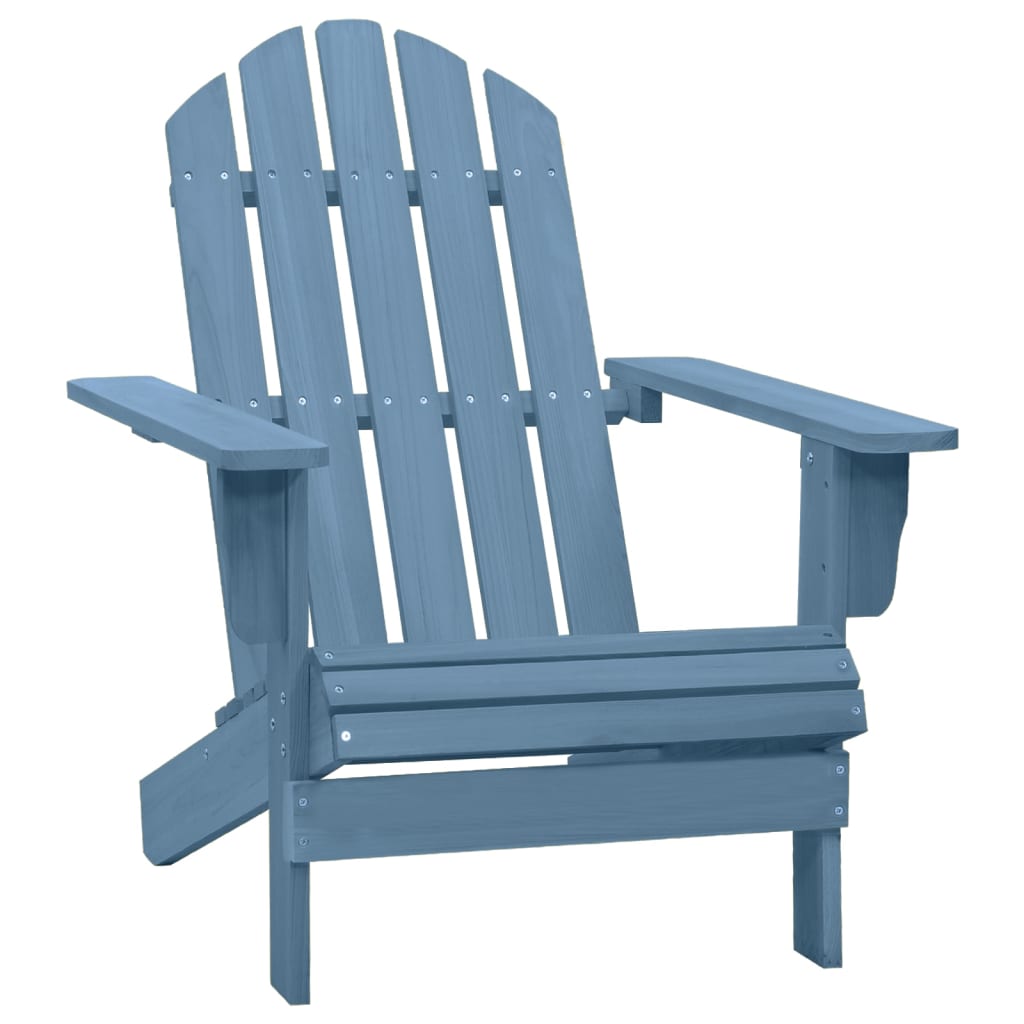 Garden Adirondack Chair Solid Fir Wood Blue - Sid & Sam