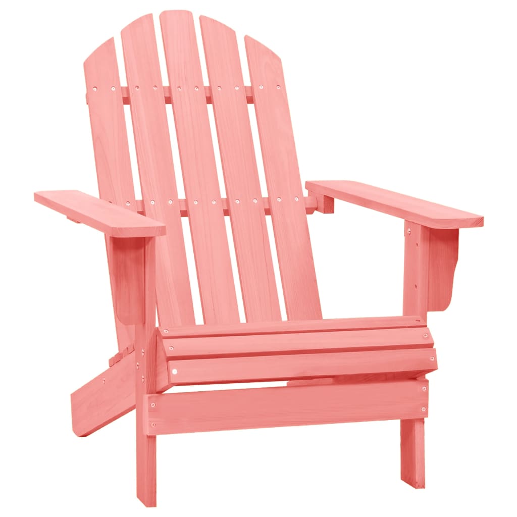 Garden Adirondack Chair Solid Fir Wood Pink - Sid & Sam