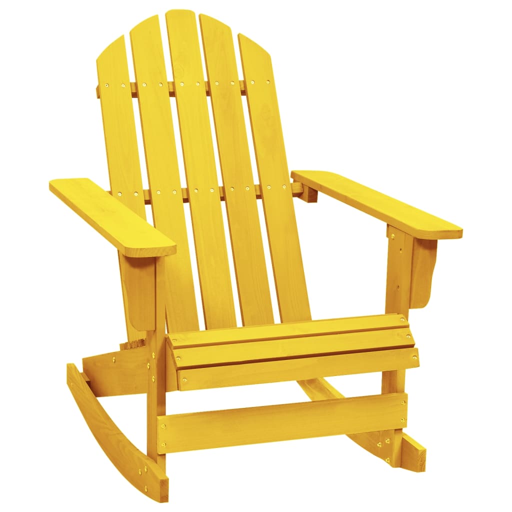 Garden Adirondack Rocking Chair Solid Fir Wood Yellow - Discount Dealers
