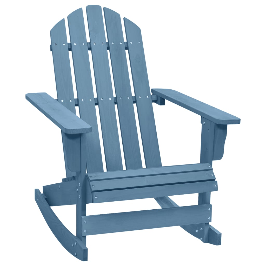 Garden Adirondack Rocking Chair Solid Fir Wood Blue - Millennium Furniture