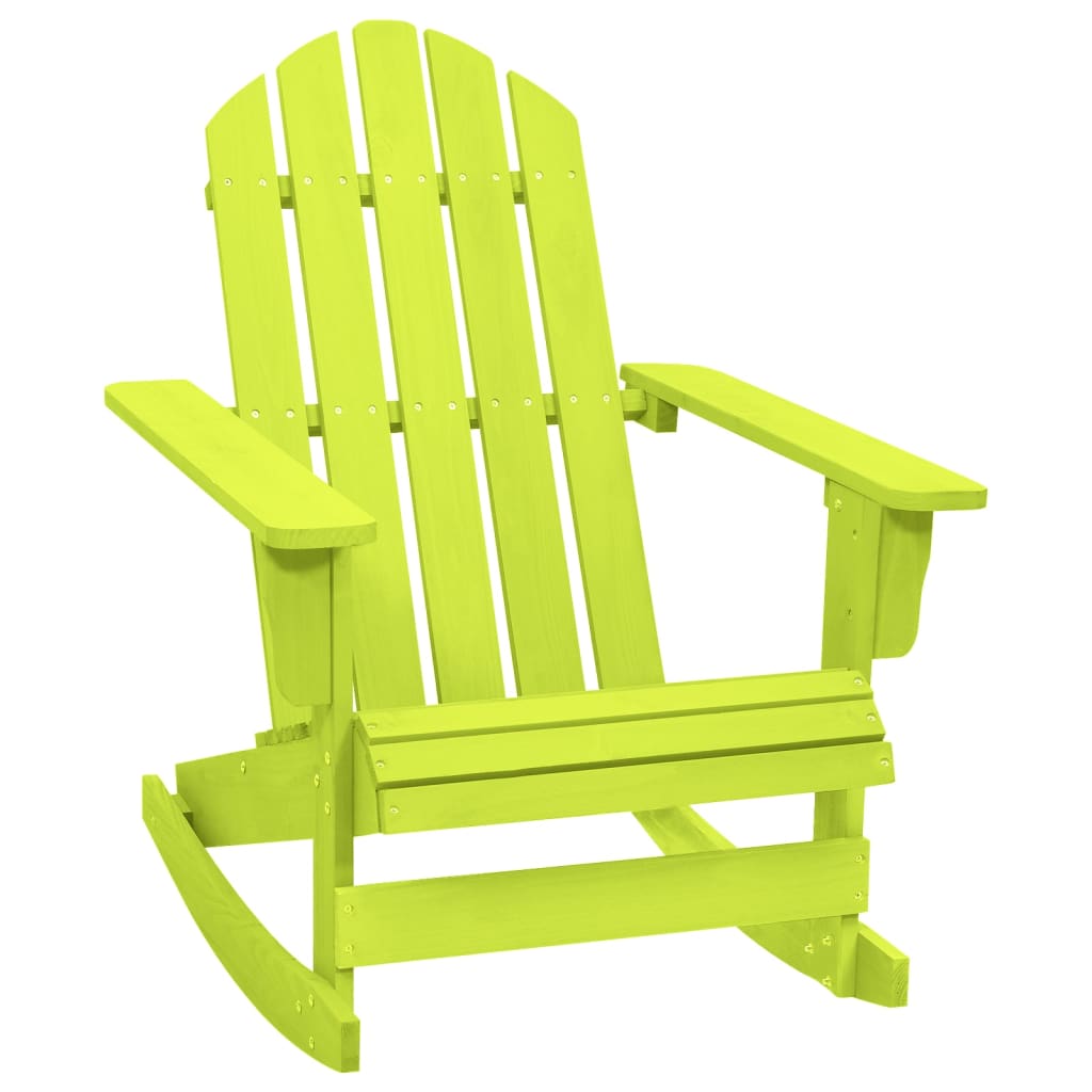 Garden Adirondack Rocking Chair Solid Fir Wood Green - Design Hut