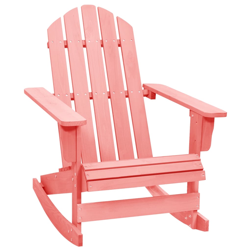 Garden Adirondack Rocking Chair Solid Fir Wood Pink - R and M Furniture