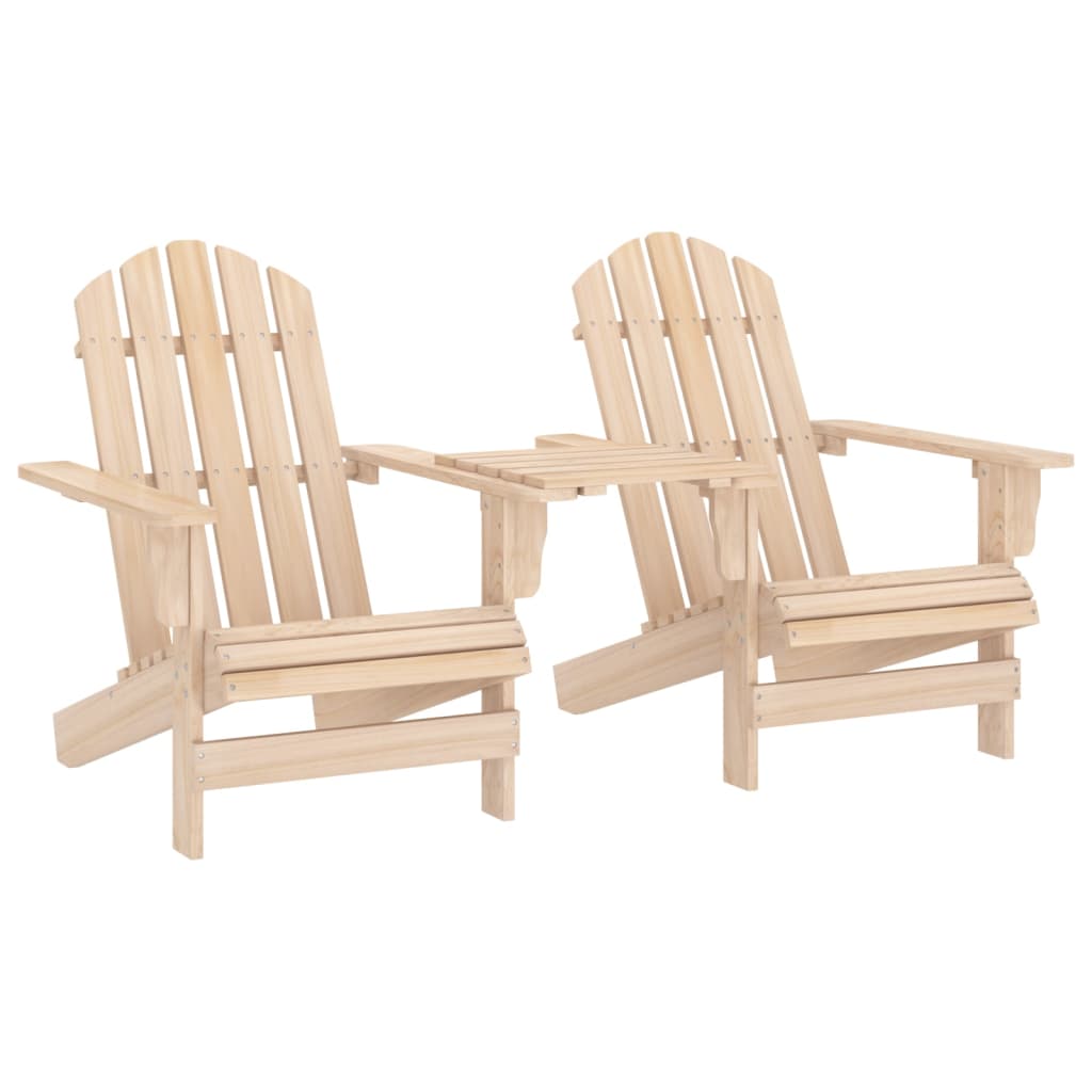 Garden Adirondack Chairs with Tea Table Solid Fir Wood - Sid & Sam