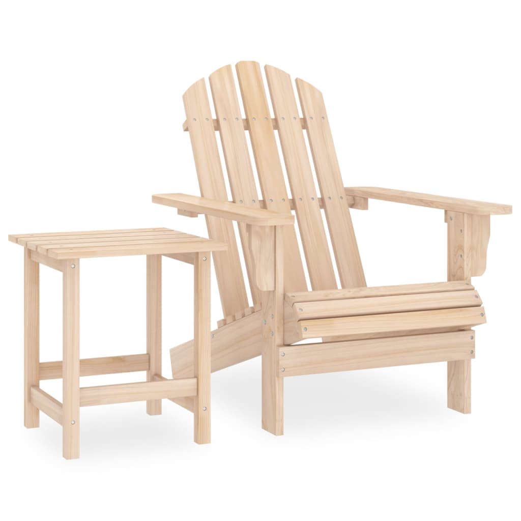 Garden Adirondack Chair with Table Solid Fir Wood - Sid & Sam