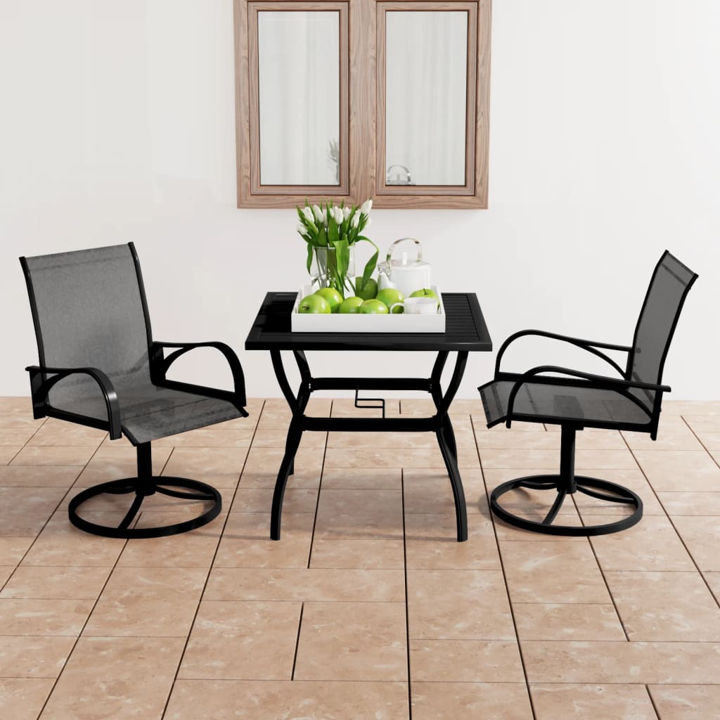3 Piece Garden Dining Set Textilene and Steel - Brittle & Co