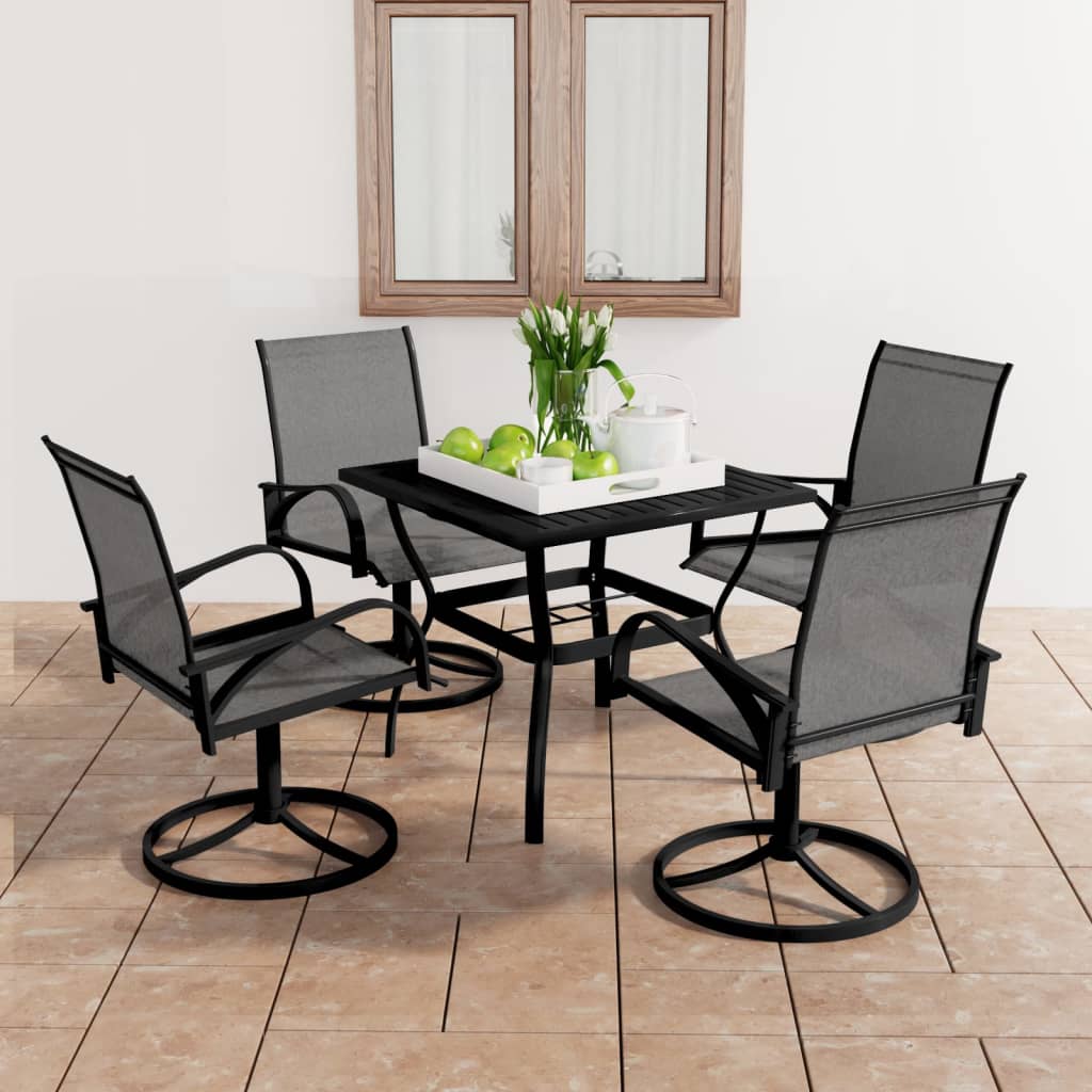 5 Piece Garden Dining Set Textilene and Steel - Merlin Deals