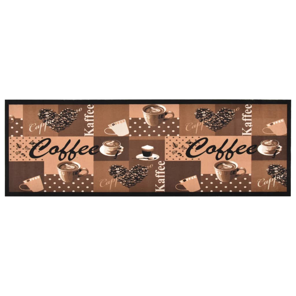 Kitchen Carpet Washable Coffee brown 45x150 cm - Merkel Designers