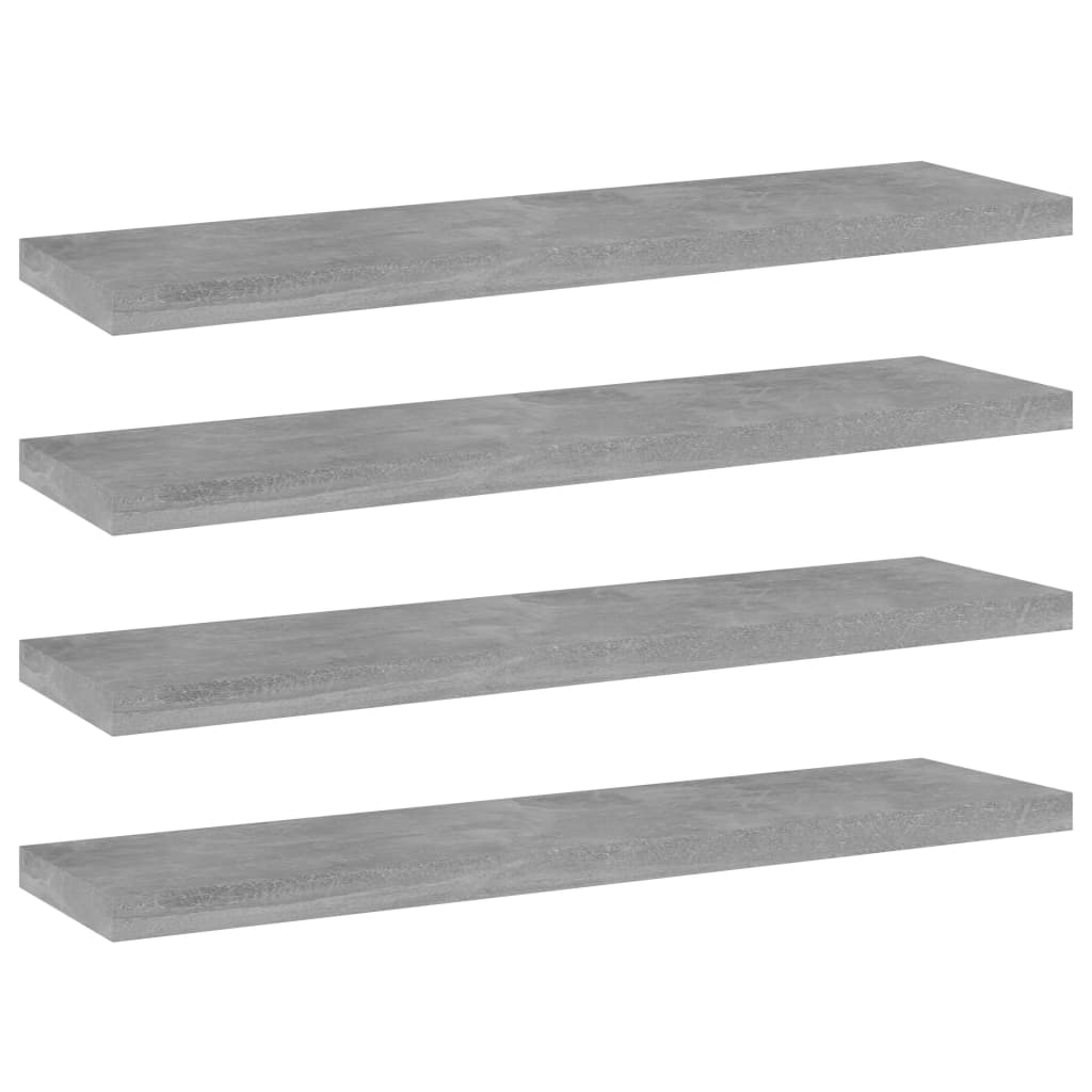 Bookshelf Boards 4 pcs Concrete Grey 40x10x1.5 cm Engineered Wood - R and M Furniture