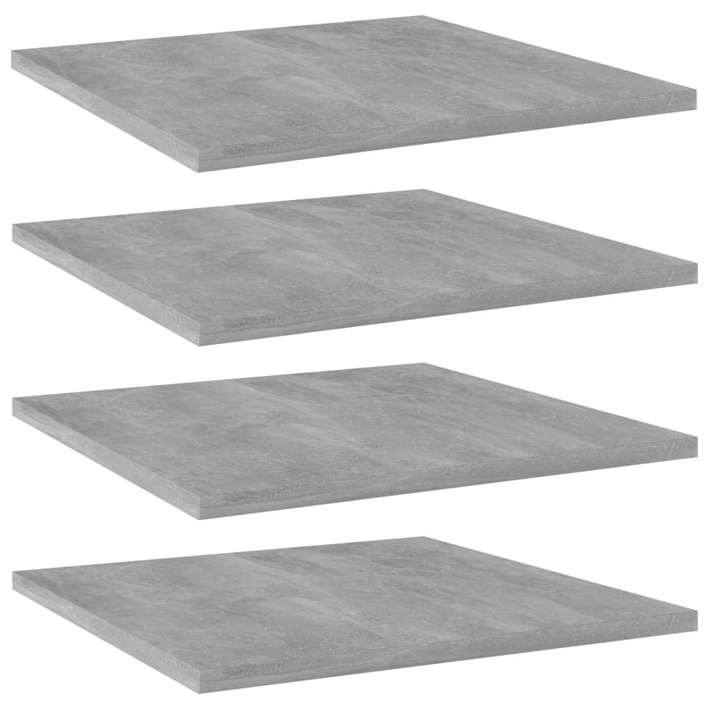 Bookshelf Boards 4 pcs Concrete Grey 40x40x1.5 cm Engineered Wood - Design Hut