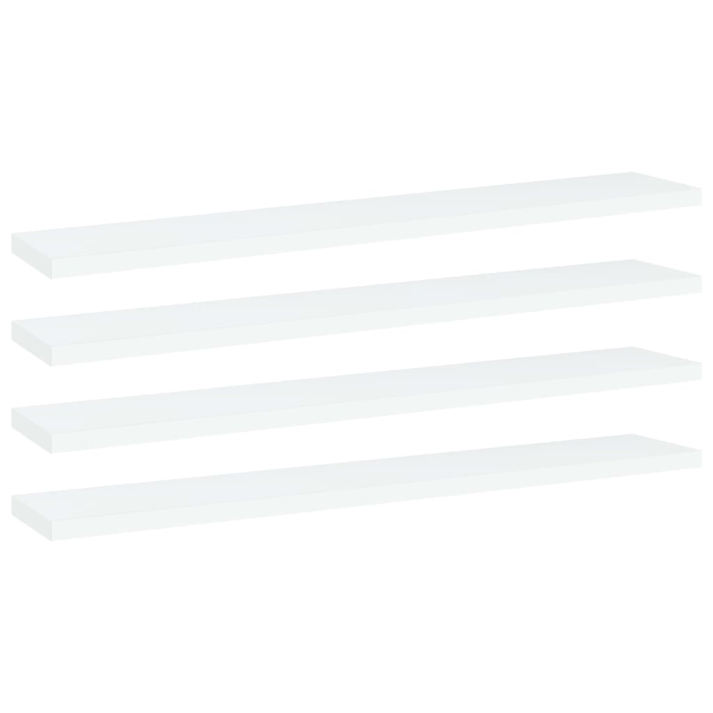 Bookshelf Boards 4 pcs White 60x10x1.5 cm Engineered Wood - Design Hut