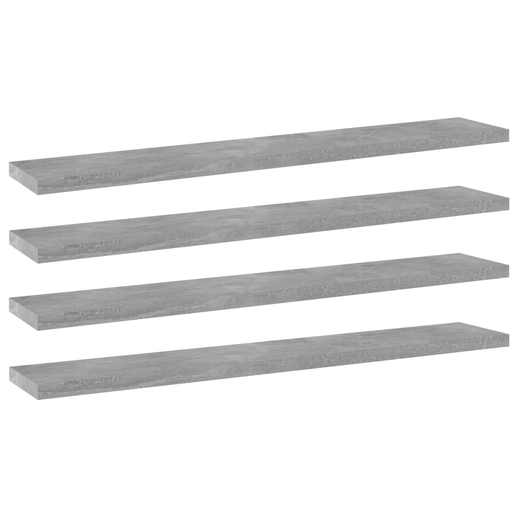 Bookshelf Boards 4 pcs Concrete Grey 60x10x1.5 cm Engineered Wood - Merkel Designers