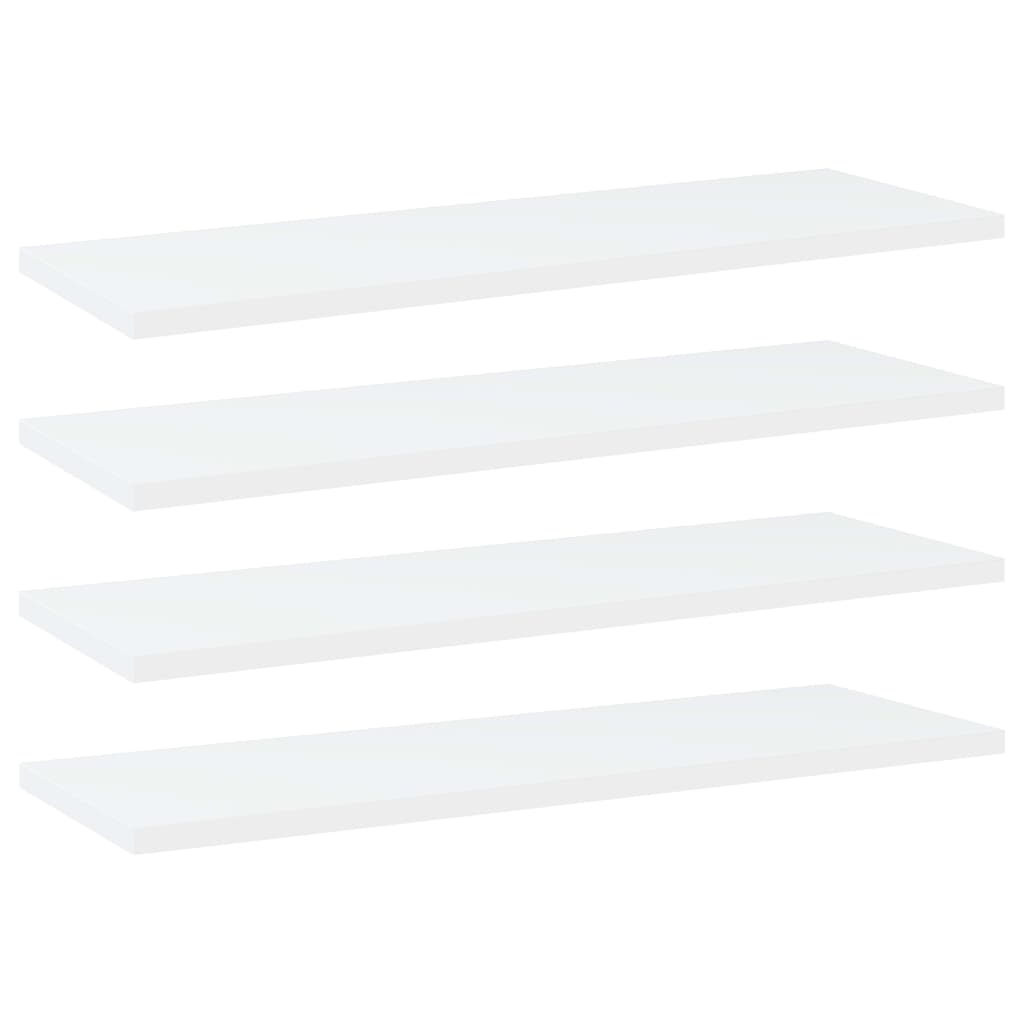 Bookshelf Boards 4 pcs White 60x20x1.5 cm Engineered Wood - Decor Base
