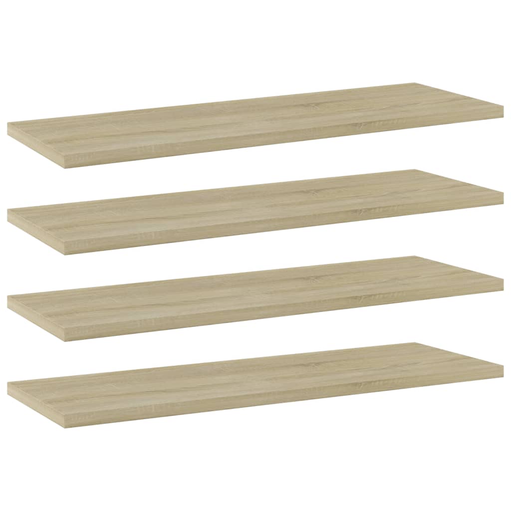 Bookshelf Boards 4 pcs Sonoma Oak 60x20x1.5 cm Engineered Wood - Decor Base