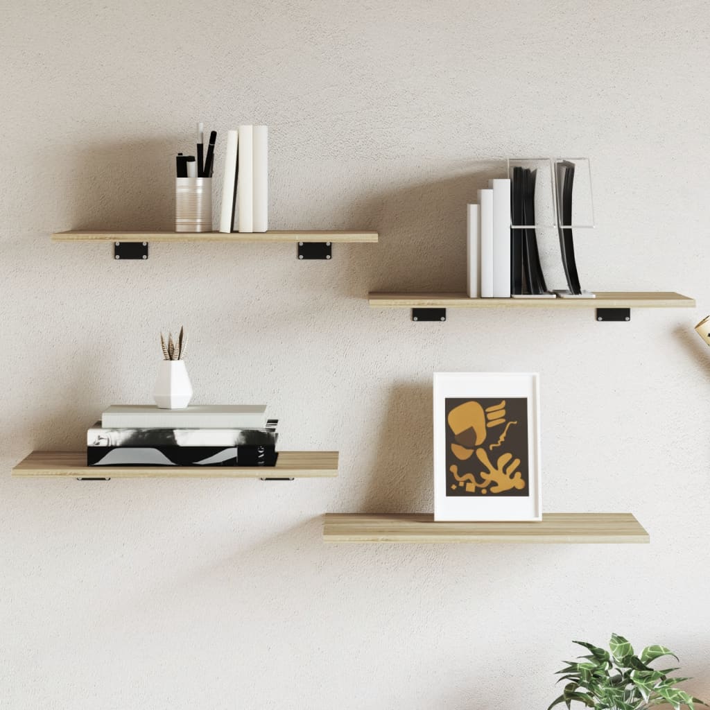 Bookshelf Boards 4 pcs Sonoma Oak 60x30x1.5 cm Engineered Wood - Design Hut