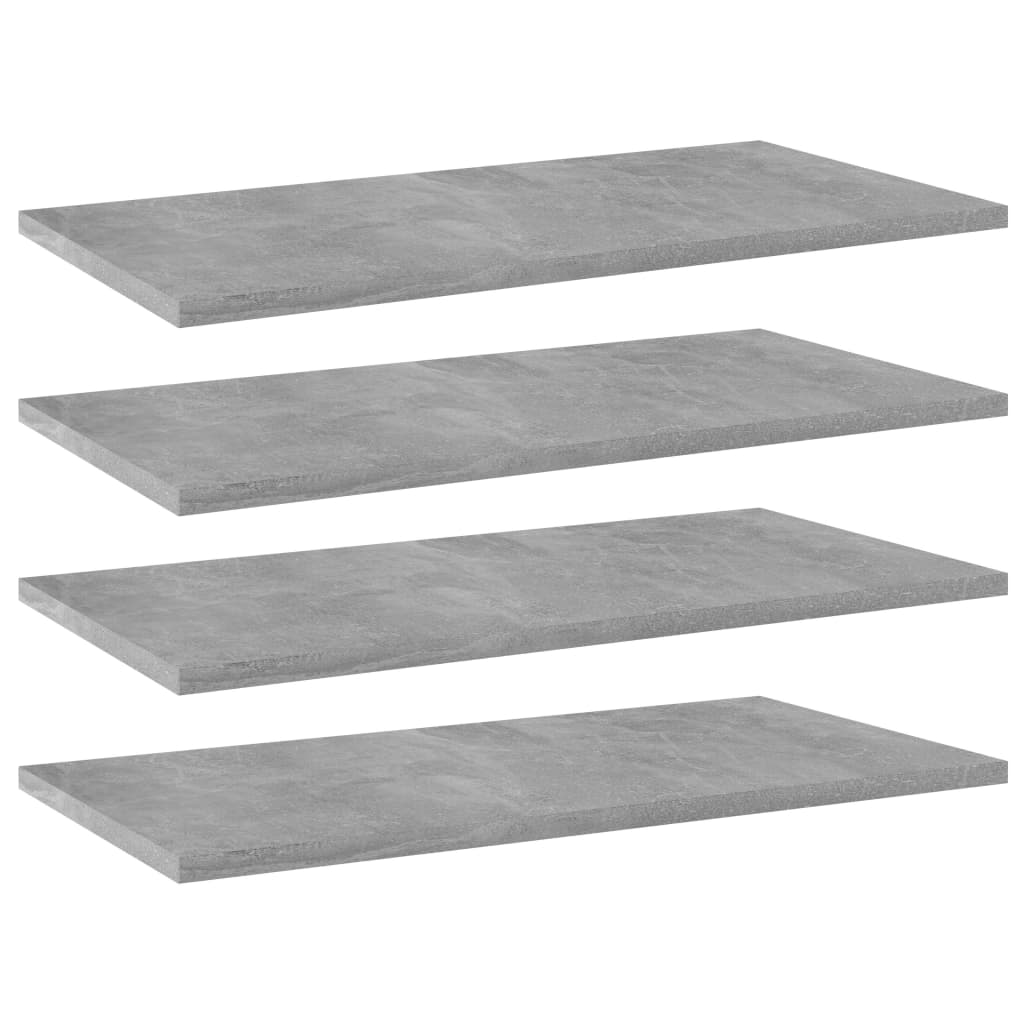 Bookshelf Boards 4 pcs Concrete Grey 60x30x1.5 cm Engineered Wood - Style and Chic