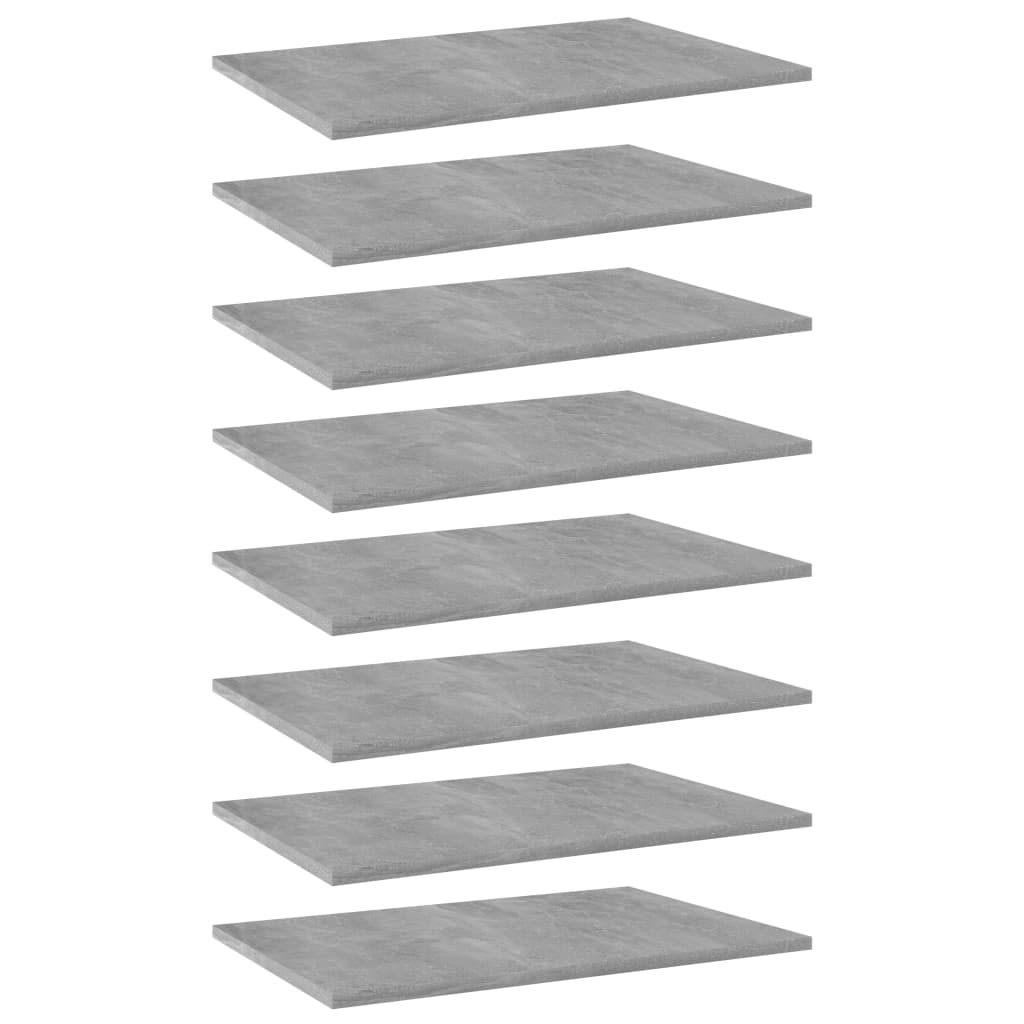 Bookshelf Boards 8 pcs Concrete Grey 60x40x1.5 cm Engineered Wood - Merkel Designers