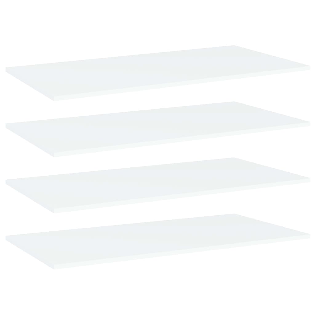 Bookshelf Boards 4 pcs White 80x20x1.5 cm Engineered Wood - Decor Base
