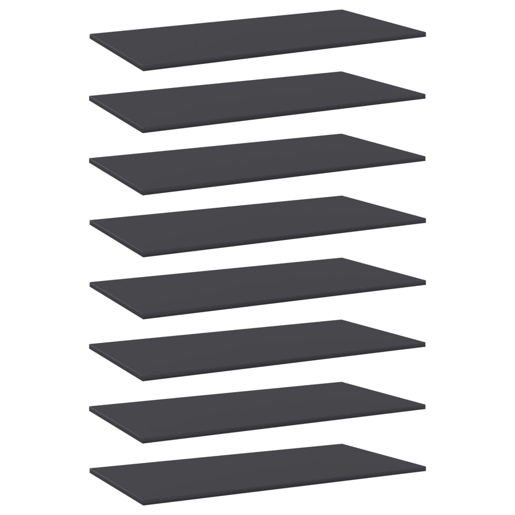 Bookshelf Boards 8 pcs Grey 80x20x1.5 cm Engineered Wood - Unbeatable Bargains