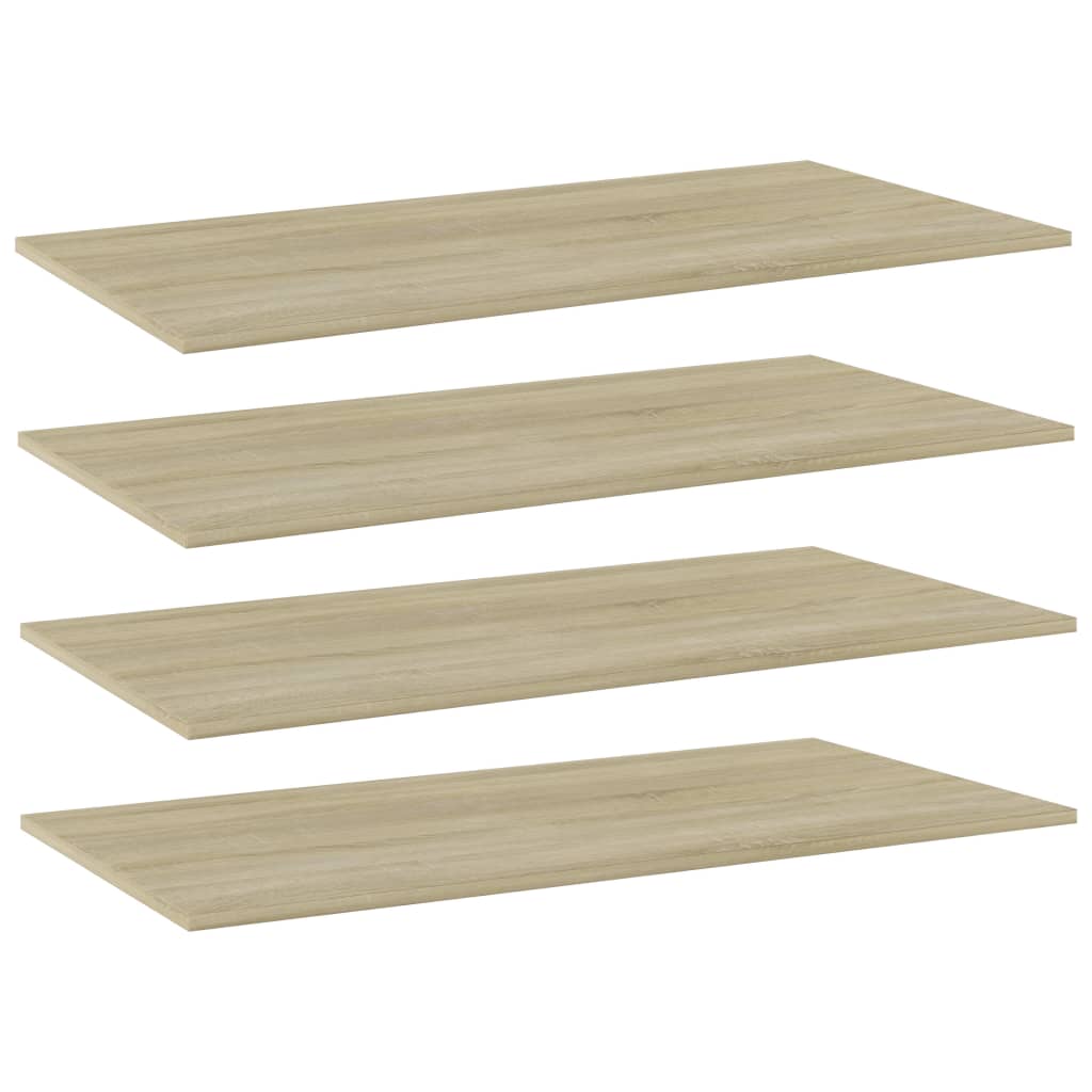 Bookshelf Boards 4 pcs Sonoma Oak 80x20x1.5 cm Engineered Wood - R and M Furniture