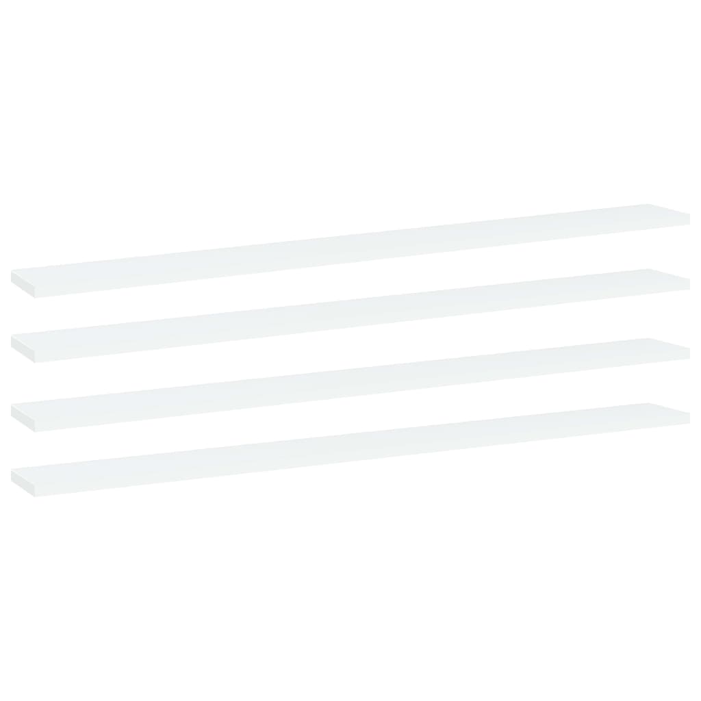 Bookshelf Boards 4 pcs White 100x10x1.5 cm Engineered Wood - Unbeatable Bargains