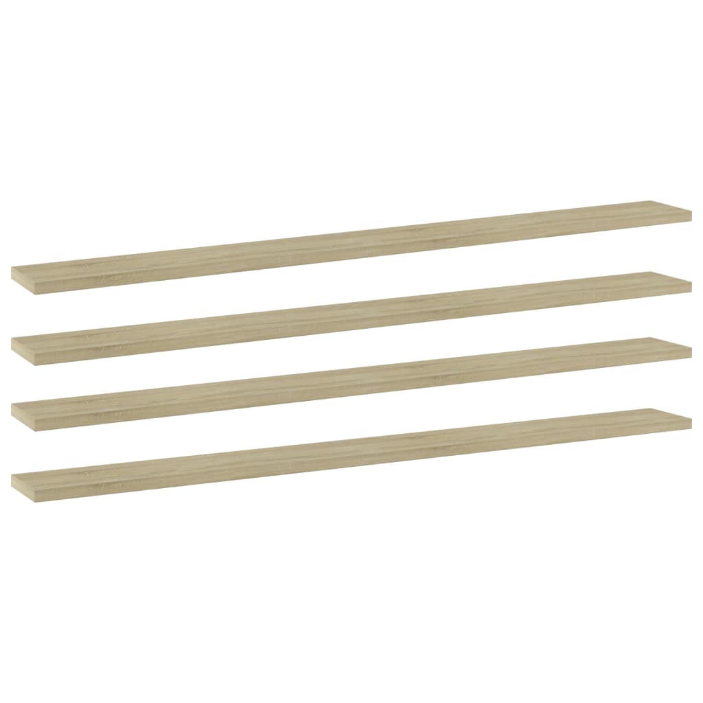 Bookshelf Boards 4 pcs Sonoma Oak 100x10x1.5 cm Engineered Wood - Decor Base