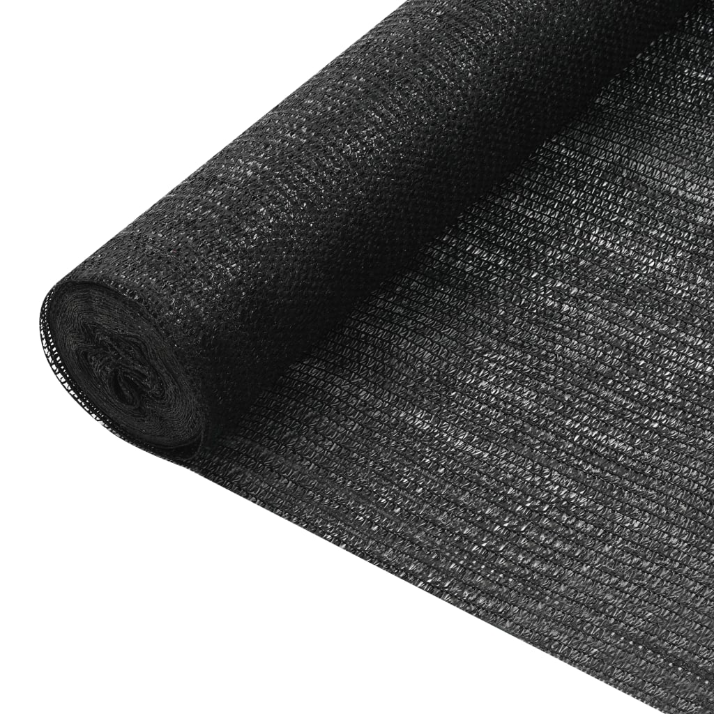 Privacy Net Black 1.2x10 m HDPE 75 g/m2 - Unbeatable Bargains