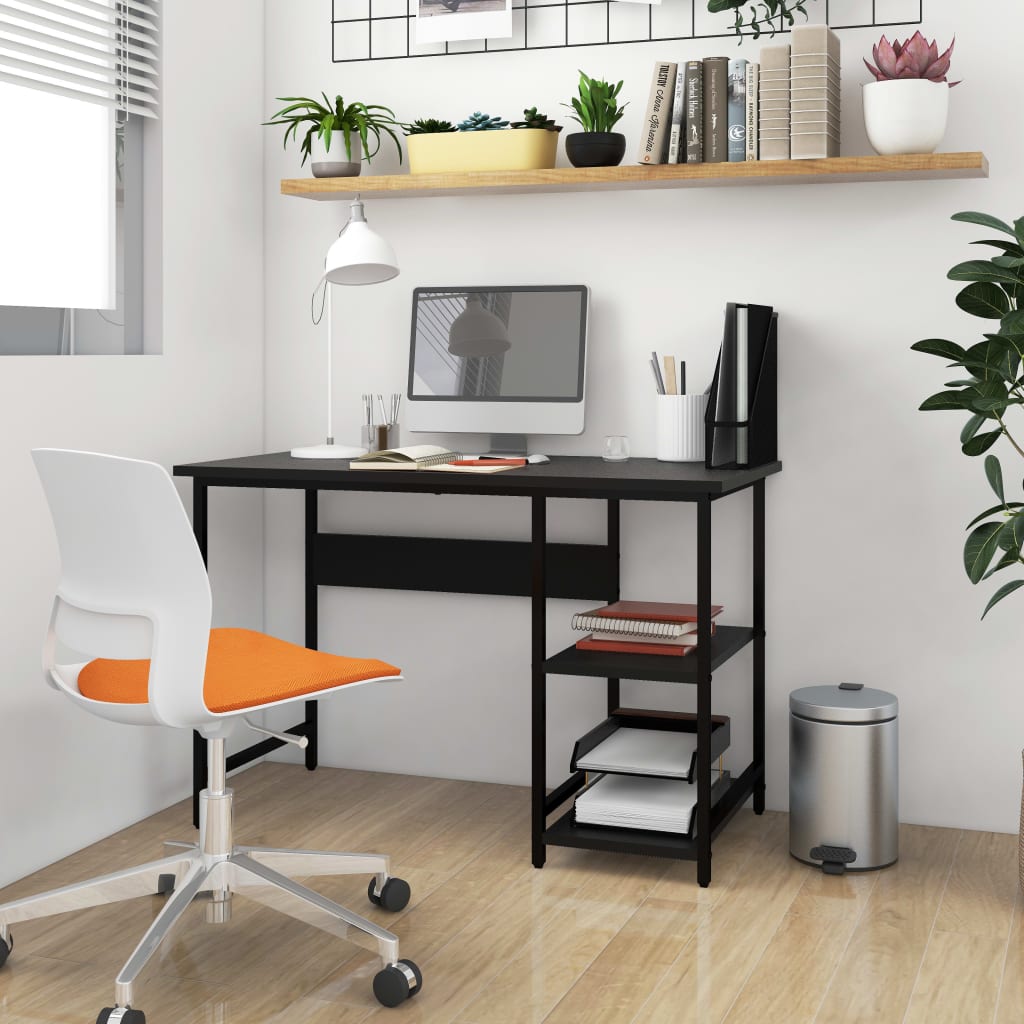 Computer Desk Black 105x55x72 cm MDF and Metal - Style and Chic
