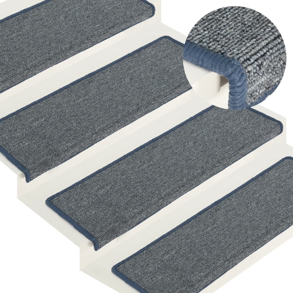 Carpet Stair Treads 15 Pcs 65x21x4cm Purple and Blue - Unbeatable Bargains